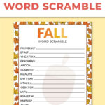 Printable Fall Word Scramble   Chevron Lemon With Unscramble Word Games Printable Free