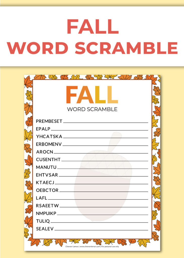 Printable Fall Word Scramble Chevron Lemon With Unscramble Word Games Printable Free Printable Fall Word Scramble Chevron Lemon With Unscramble Word Games Printable Free