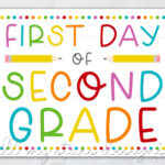 Printable First Day Of Second Grade Sign | Instant Download Throughout First Day Of Second Grade Free Printable Sign
