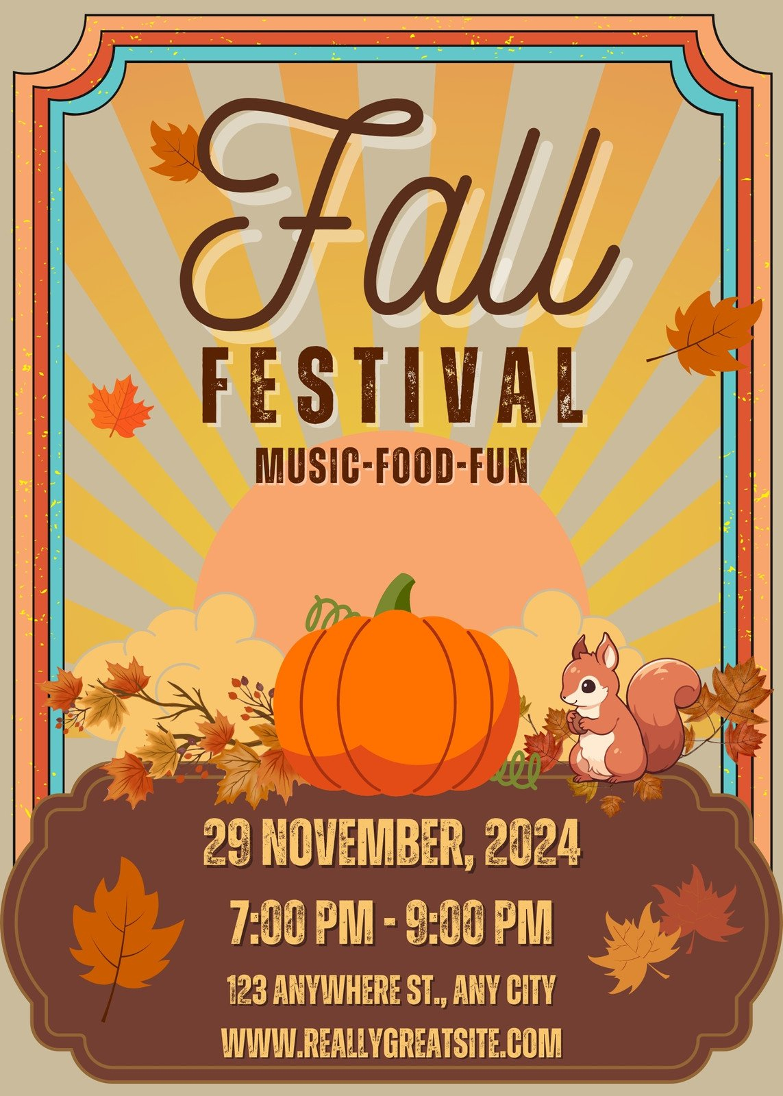 Printable Free To Edit Fall Flyer Templates | Canva regarding Free Printable Fall Festival Flyer Templates