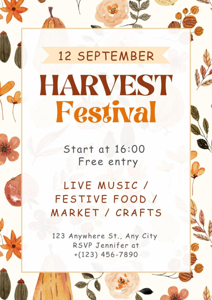 Printable Free To Edit Fall Flyer Templates | Canva Regarding Free Printable Fall Festival Flyer Templates Printable Free To Edit Fall Flyer Templates | Canva Regarding Free Printable Fall Festival Flyer Templates