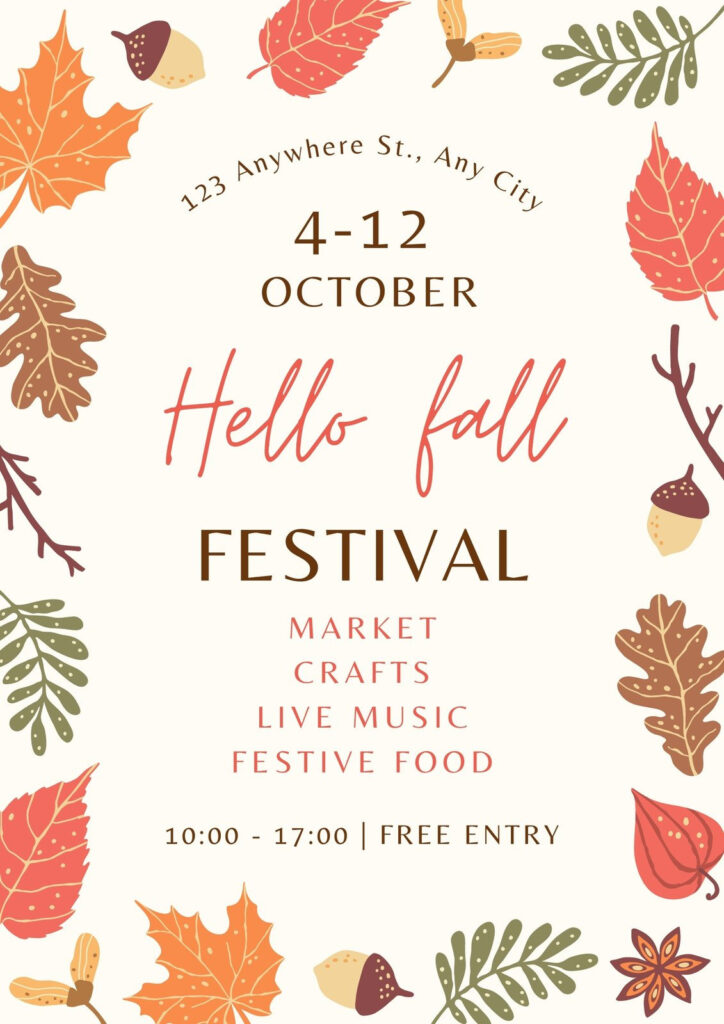 Printable Free To Edit Fall Flyer Templates | Canva Throughout Free Printable Fall Festival Flyer Templates Printable Free To Edit Fall Flyer Templates | Canva Throughout Free Printable Fall Festival Flyer Templates