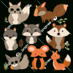 Printable Free Woodland Animal Clipart Woodland Clipart Set With Within Free Printable Clip Art
