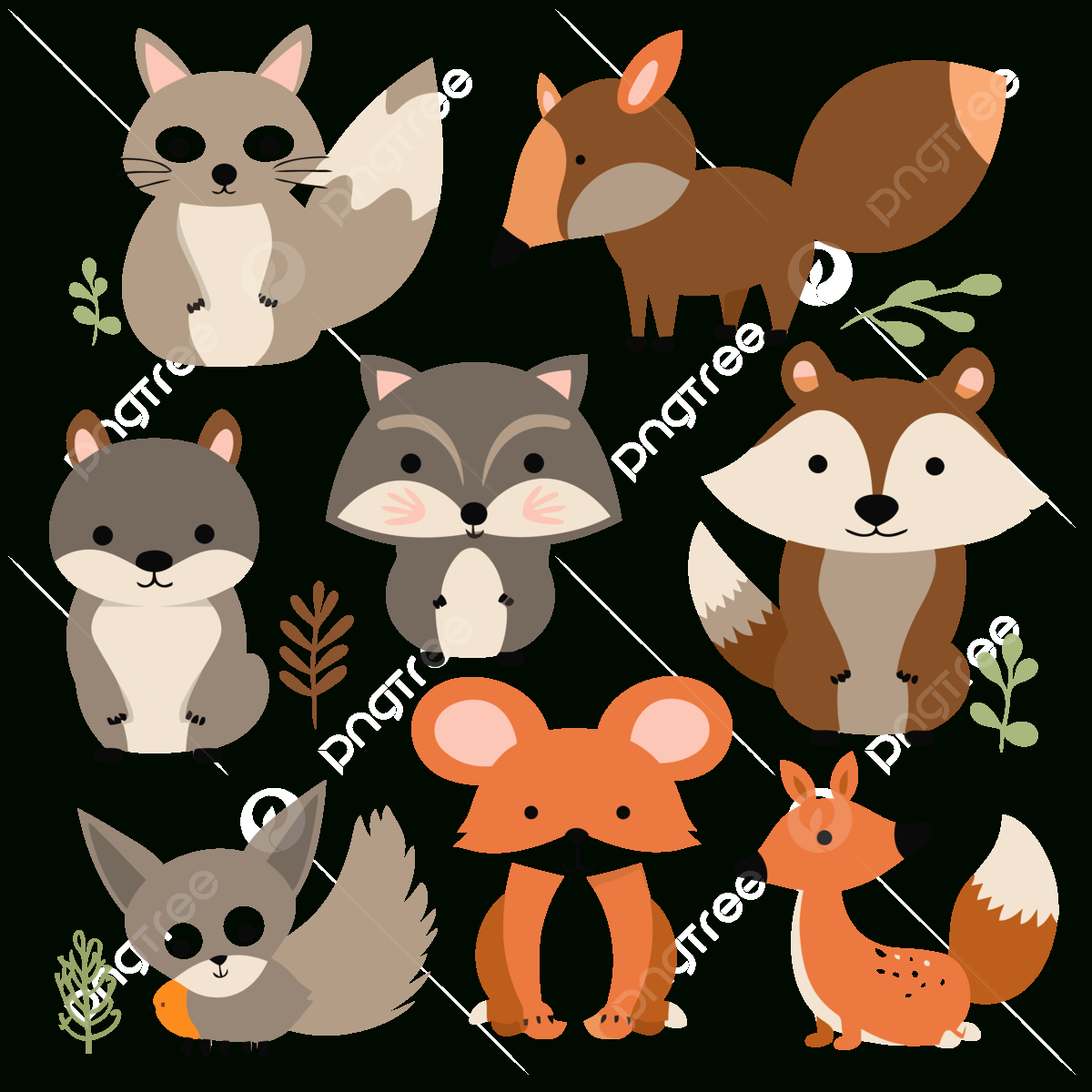 Printable Free Woodland Animal Clipart Woodland Clipart Set With within Free Printable Clip Art
