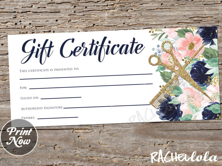 Free Printable Gift Certificates For Hair Salon