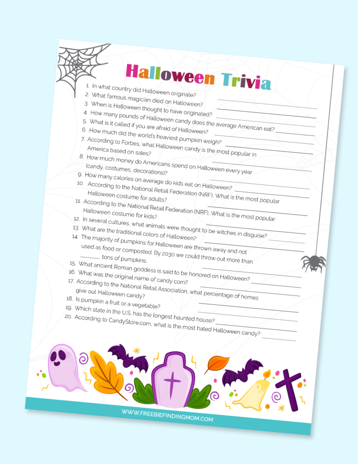 Halloween Trivia Questions and Answers Free Printable