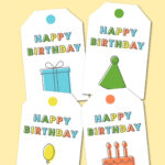 Printable Happy Birthday Gift Tags   Chevron Lemon With Free Printable Birthday Tags