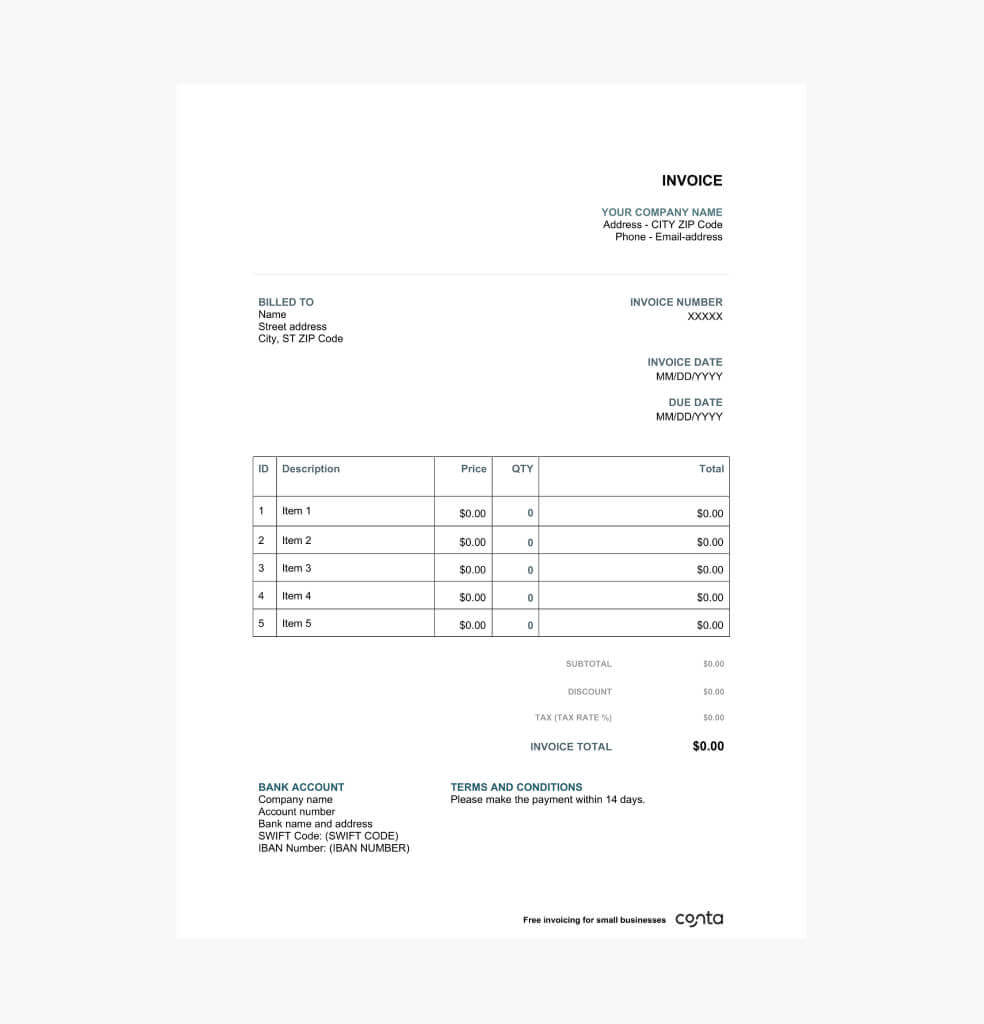 Printable Invoice Template | Free Invoice Format | Excel, Word Throughout Invoice Templates Printable Free Word Doc Printable Invoice Template | Free Invoice Format | Excel, Word Throughout Invoice Templates Printable Free Word Doc