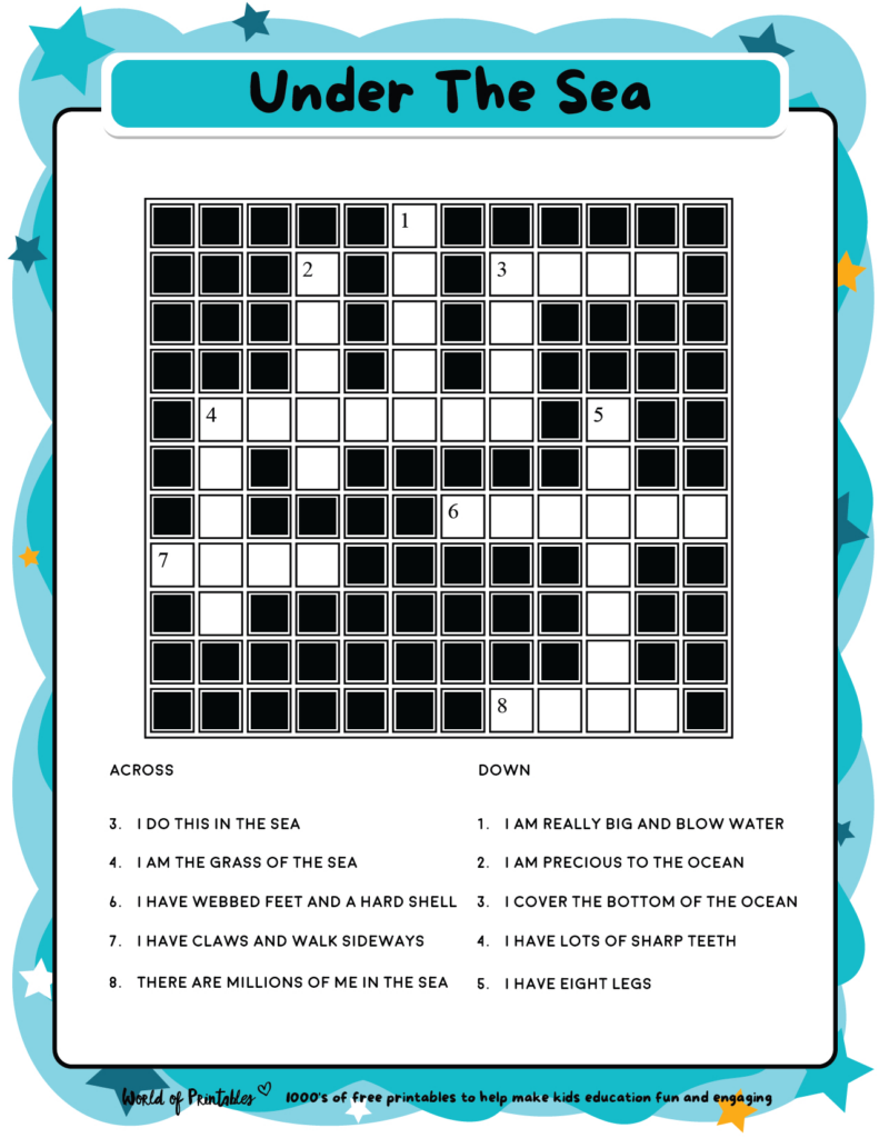Printable Kids Crossword Puzzles World Of Printables With Free Printable Crosswords Easy Printable Kids Crossword Puzzles World Of Printables With Free Printable Crosswords Easy