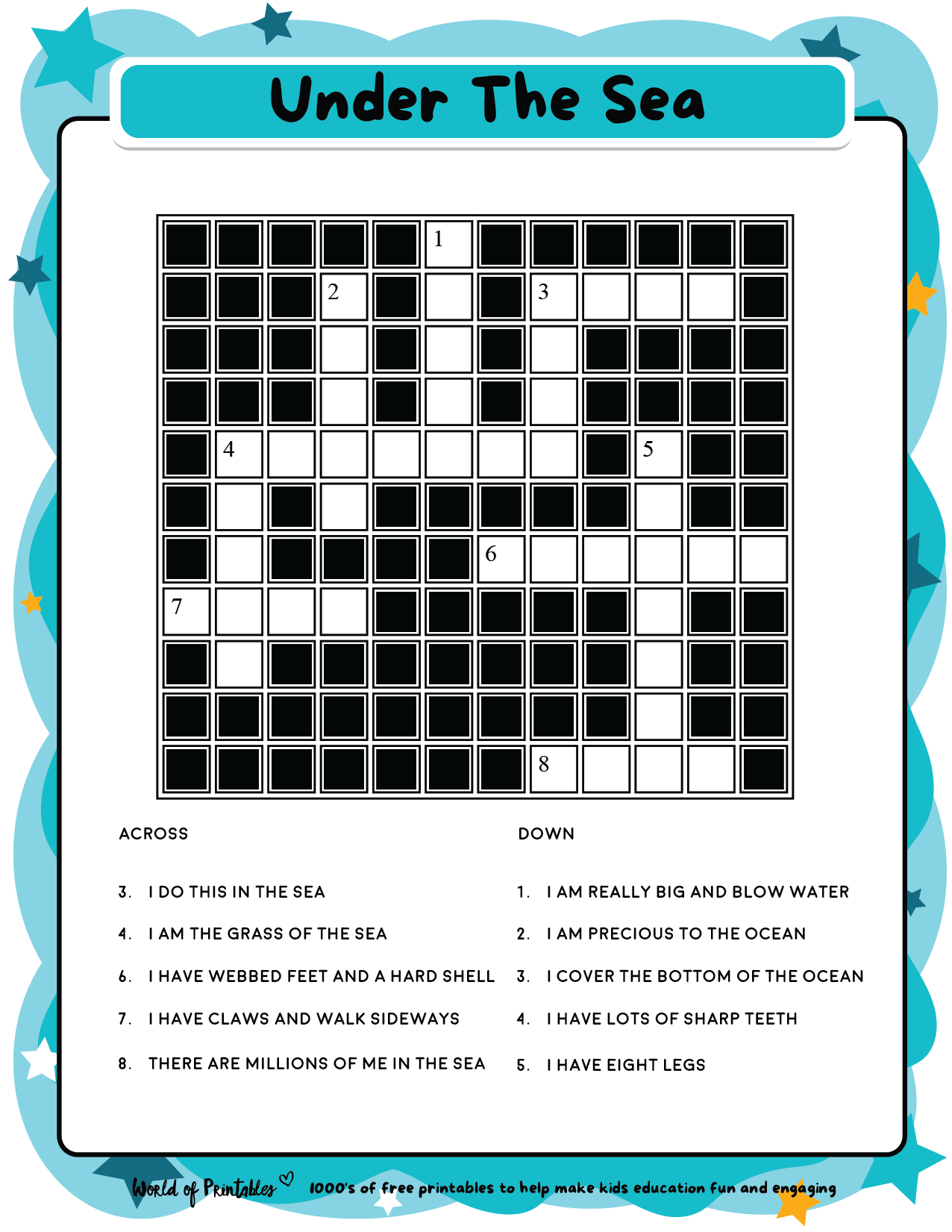 Printable Kids Crossword Puzzles - World Of Printables with Free Printable Crosswords Easy