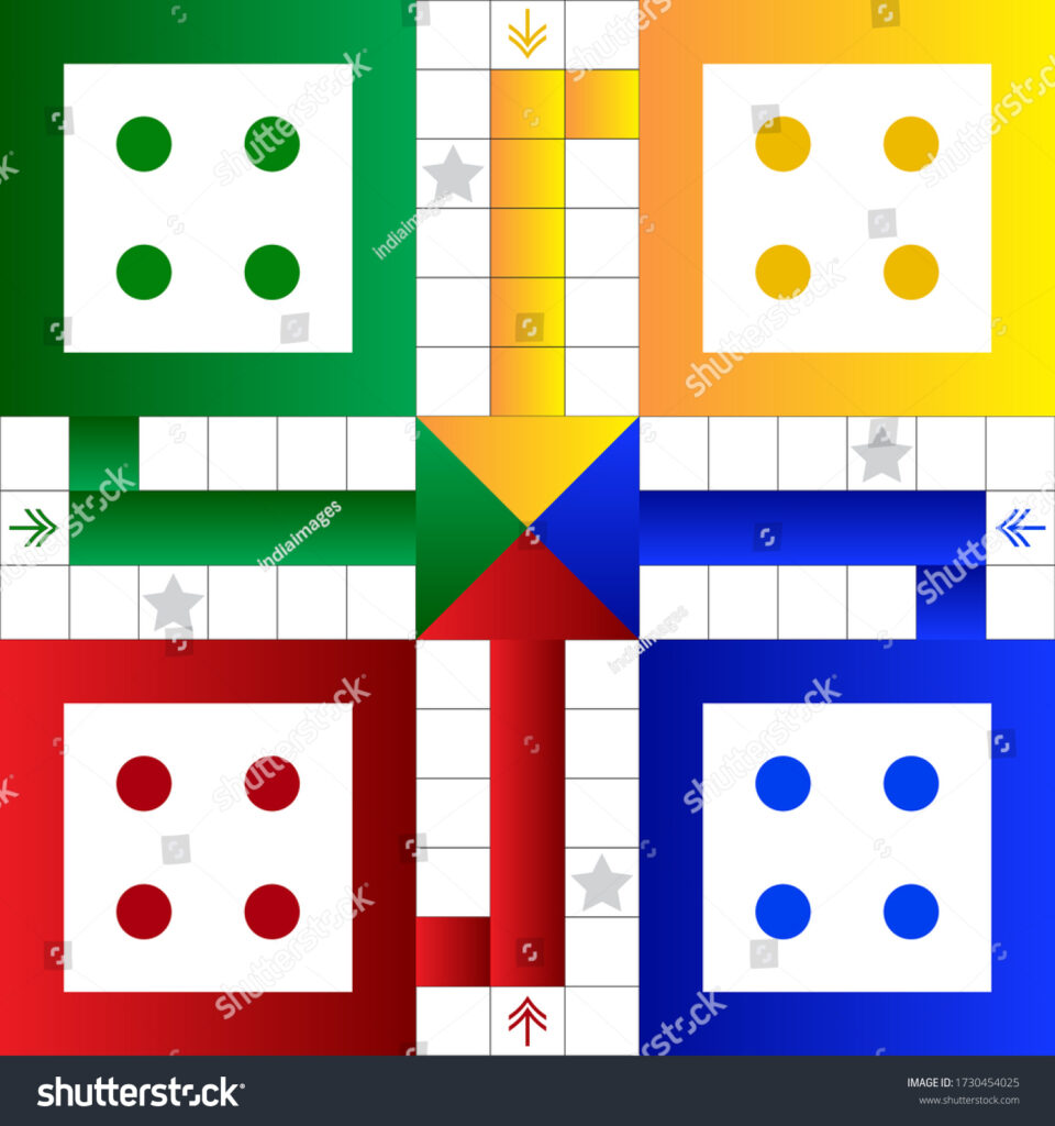 Printable Ludo Board Family Game Vector Stock Vector (Royalty Free With Free Printable Ludo Board