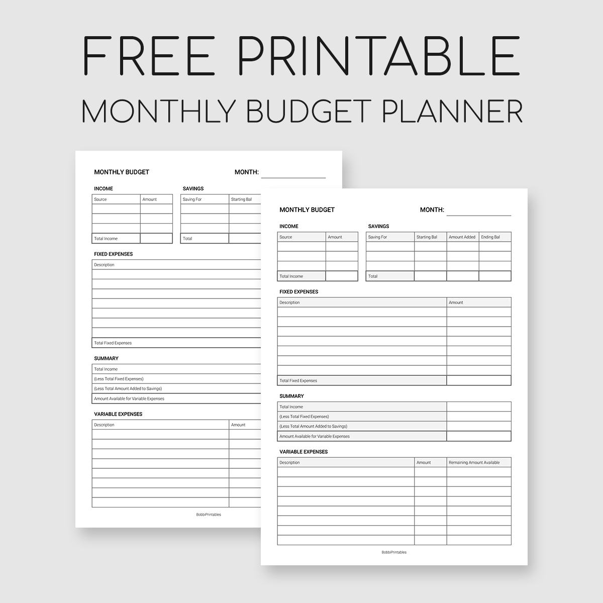 Printable Monthly Budget Planner pertaining to Free Printable Monthly Expenses Worksheet