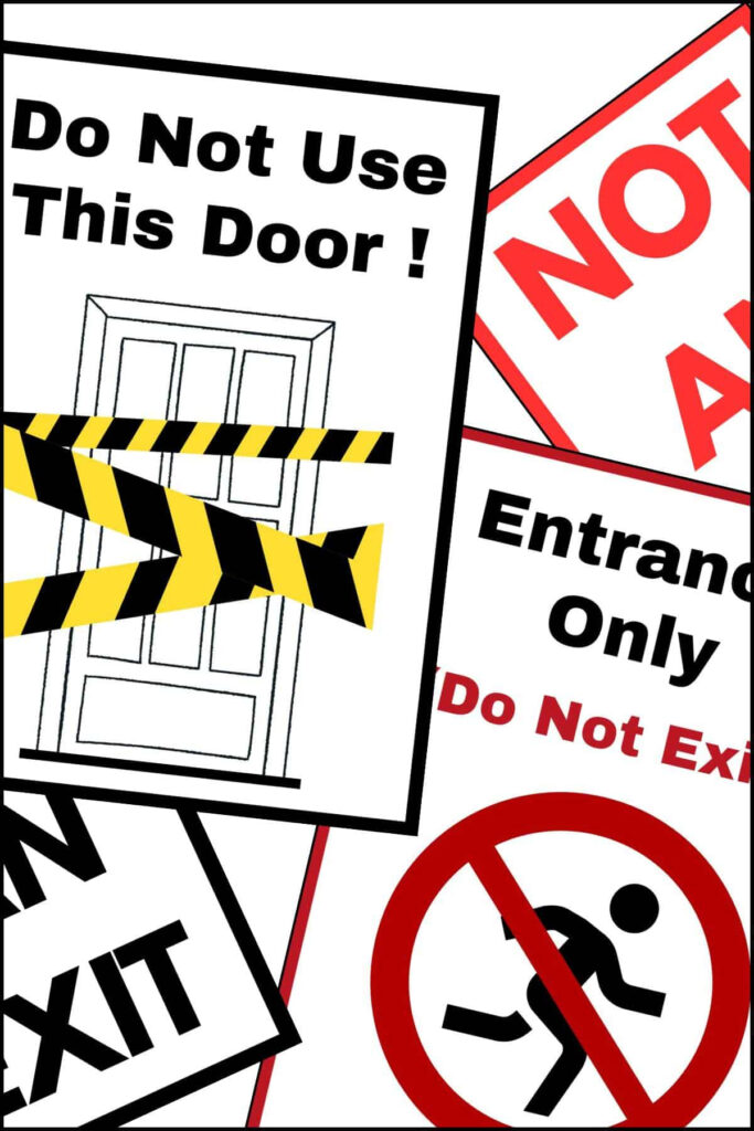 Printable Not An Exit Sign (12 Free Designs) | The Pink Craft Box Inside Free Printable No Exit Signs Printable Not An Exit Sign (12 Free Designs) | The Pink Craft Box Inside Free Printable No Exit Signs