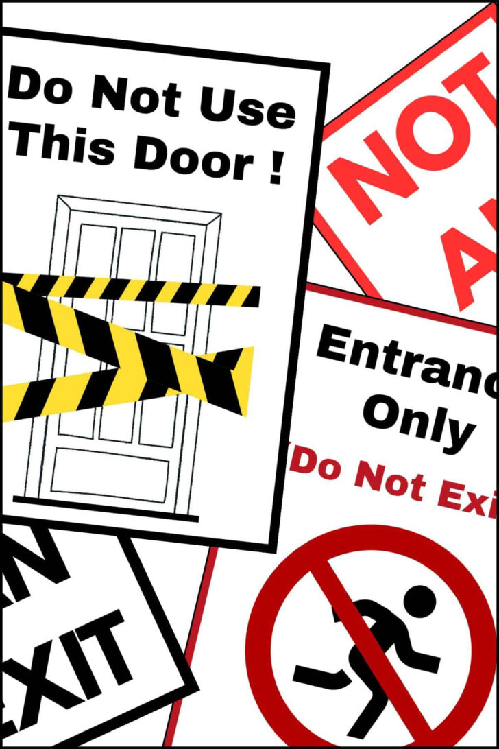 Free Printable No Exit Signs