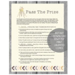 Printable Pass The Prize Baby Shower Game   Boho Tribal Tee Pee Intended For Pass The Prize Baby Shower Game Free Printable