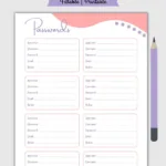 Printable Password Log   Fillable [Pdf] For Free Printable Password Organizer