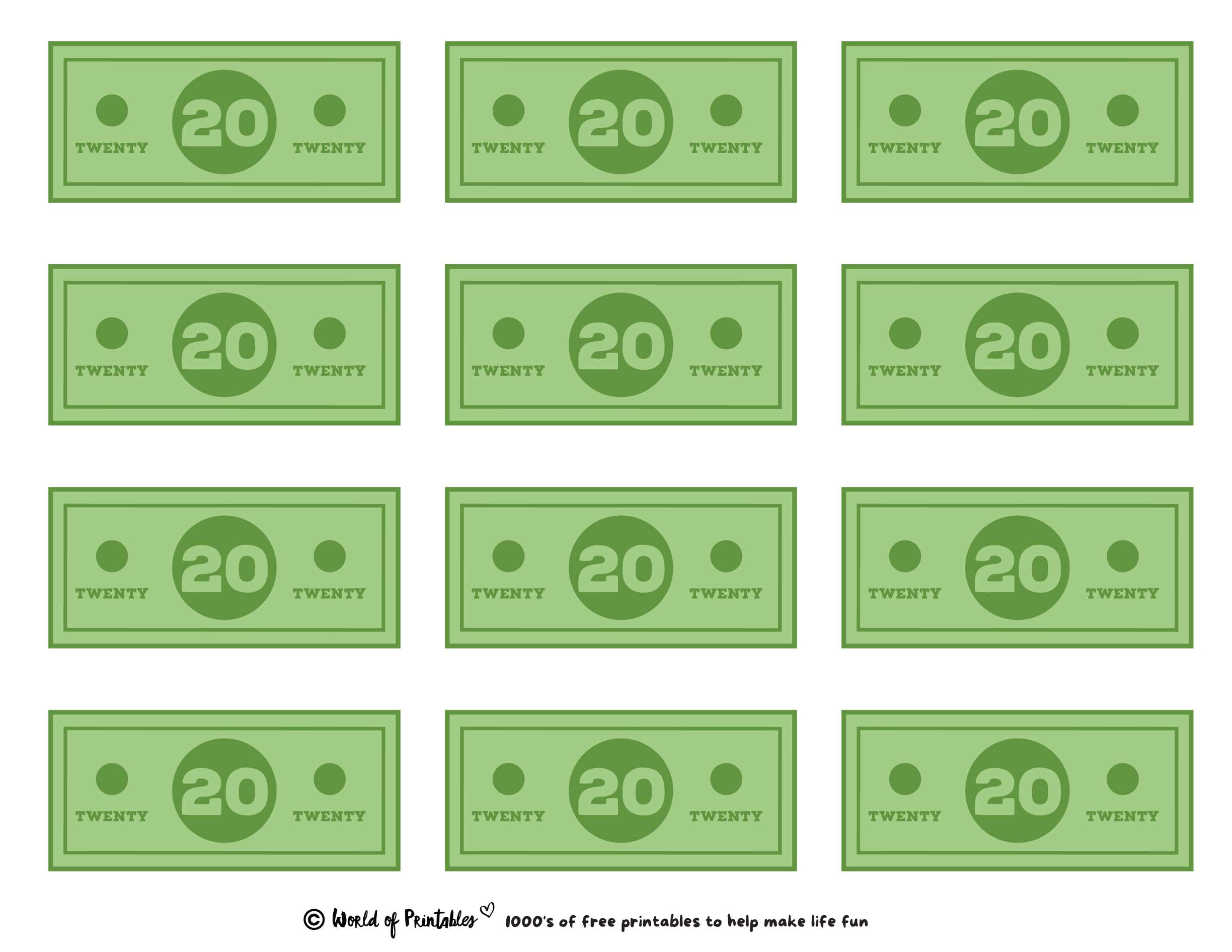 Printable Play Money - Play &amp;amp; Learn! - World Of Printables with Free Printable Play Money