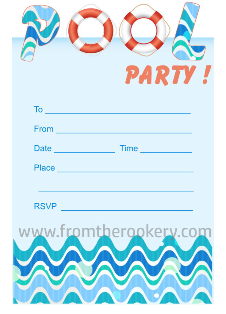 Printable Pool Party Invites Inside Free Printable Pool Party Invitations Printable Pool Party Invites Inside Free Printable Pool Party Invitations