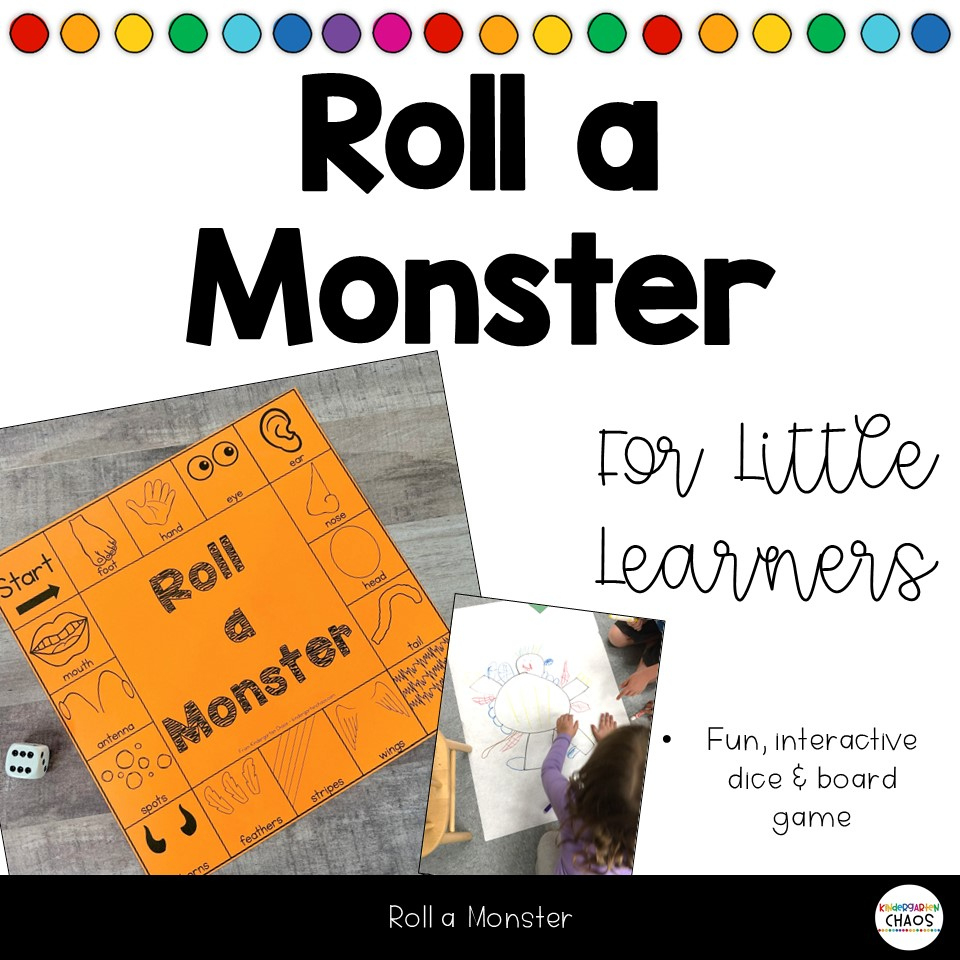 Printable Roll A Monster Game Freebie - Kindergarten Chaos with regard to Roll A Monster Free Printable