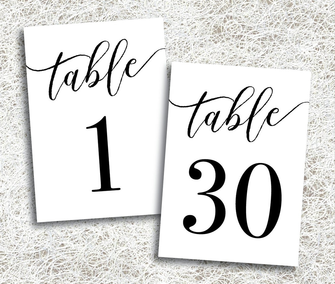 Printable Table Numbers 1 - 30 | Instant Download | Printable with Free Printable Table Numbers 1-30