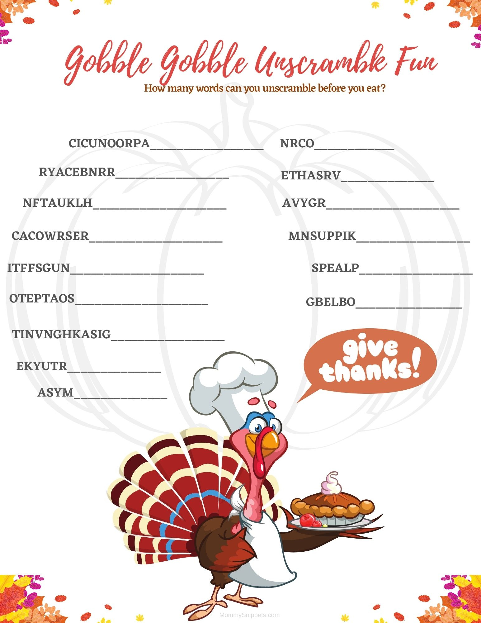 Printable Thanksgiving Activities - Printable Party Favors with regard to Free Printable Thanksgiving Activities