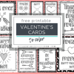 Printable Valentine Cards To Color   The Kitchen Table Classroom Intended For Free Printable Valentines For Kids