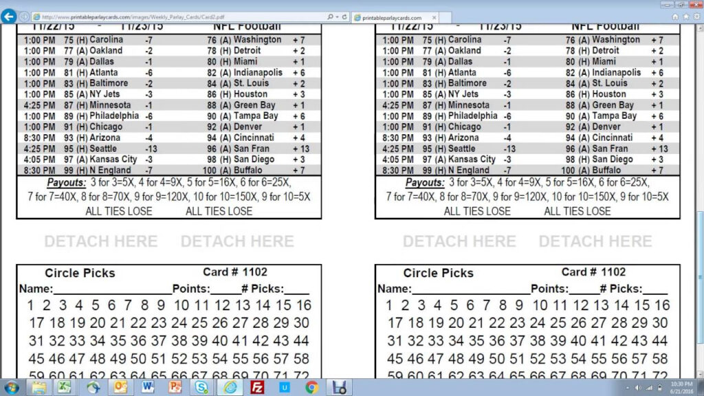 Printing 100 Parlay Cards In 3 Minutes Inside Free Printable Parlay Cards Printing 100 Parlay Cards In 3 Minutes Inside Free Printable Parlay Cards