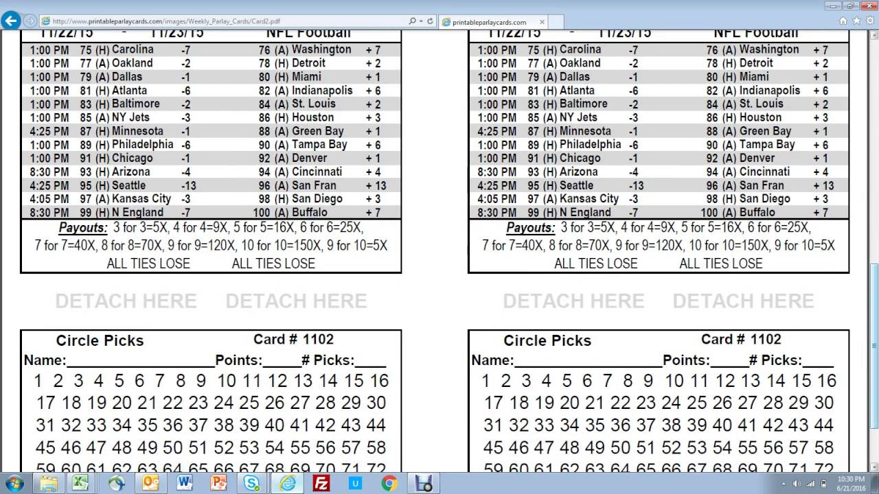 Printing 100 Parlay Cards In 3 Minutes inside Free Printable Parlay Cards