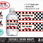 Race Car Printable Drink Label, Edit Online + Download Today With Inside Free Printable Cars Water Bottle Labels