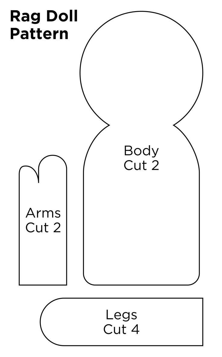 Rag Doll Sewing Pattern - 10 Free Pdf Printables | Printablee intended for Free Printable Rag Doll Patterns