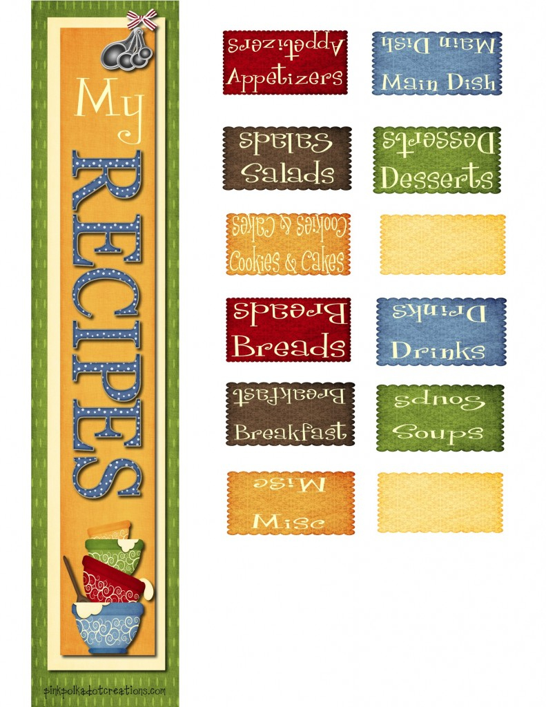 Recipe Book Dividers - Pink Polka Dot Creations with regard to Free Printable Recipe Dividers
