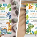 Roar Into Fun With A Free Dinosaur Birthday Invitation!   Goober Intended For Free Printable Dinosaur Birthday Invitations