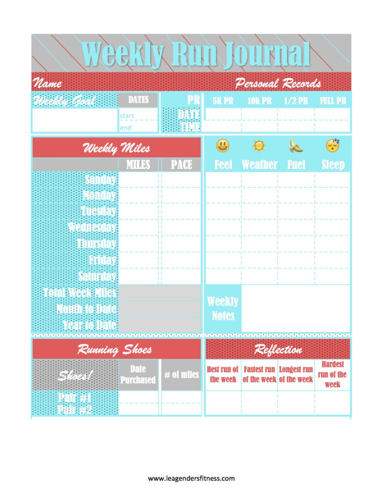 Running Journal Free Printable Download — Lea Genders Fitness Intended For Free Printable Running Log Running Journal Free Printable Download — Lea Genders Fitness Intended For Free Printable Running Log