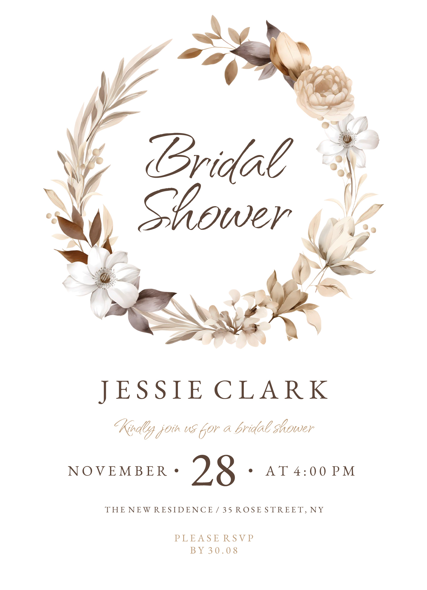 Rustic Wedding Bridal Shower Invitation Free Google Docs Template with Free Printable Bridal Shower Invitations Templates