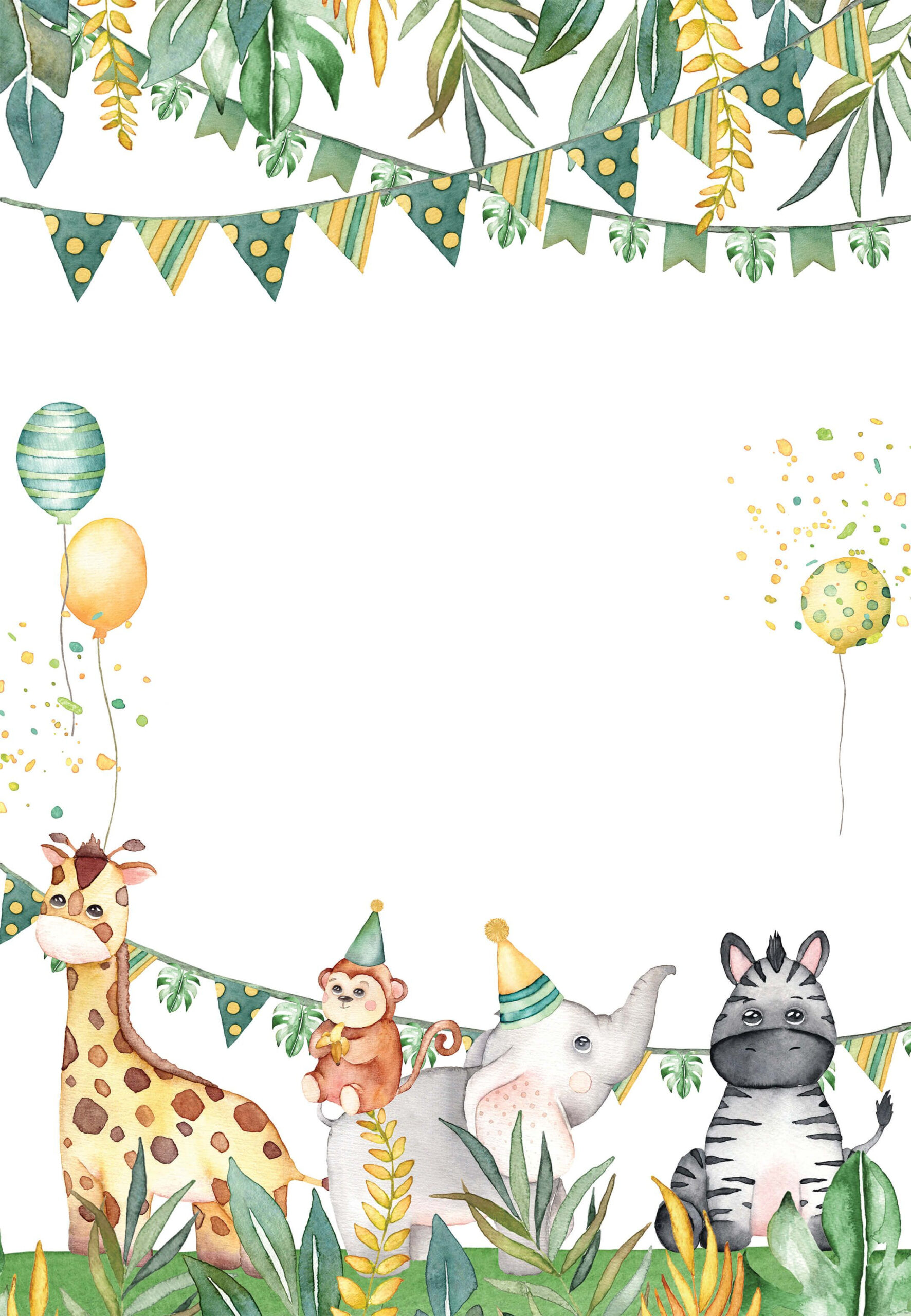 Safari Animal - 1St Birthday Invitation Template | Greetings pertaining to Jungle Theme Birthday Invitations Free Printable