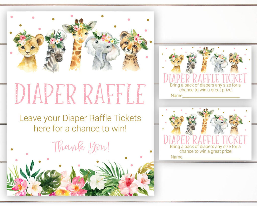Safari Diaper Raffle, Diaper Raffle Sign, Diaper Raffle Card, Baby With Free Printable Diaper Raffle Tickets Elephant Safari Diaper Raffle, Diaper Raffle Sign, Diaper Raffle Card, Baby With Free Printable Diaper Raffle Tickets Elephant