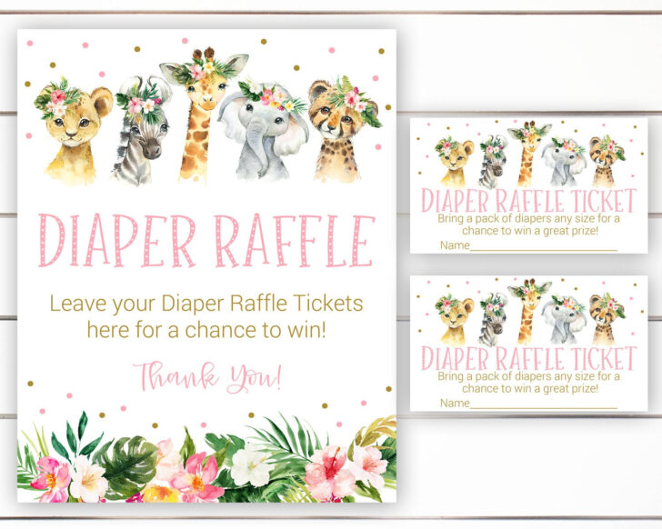 Free Printable Diaper Raffle Tickets Elephant