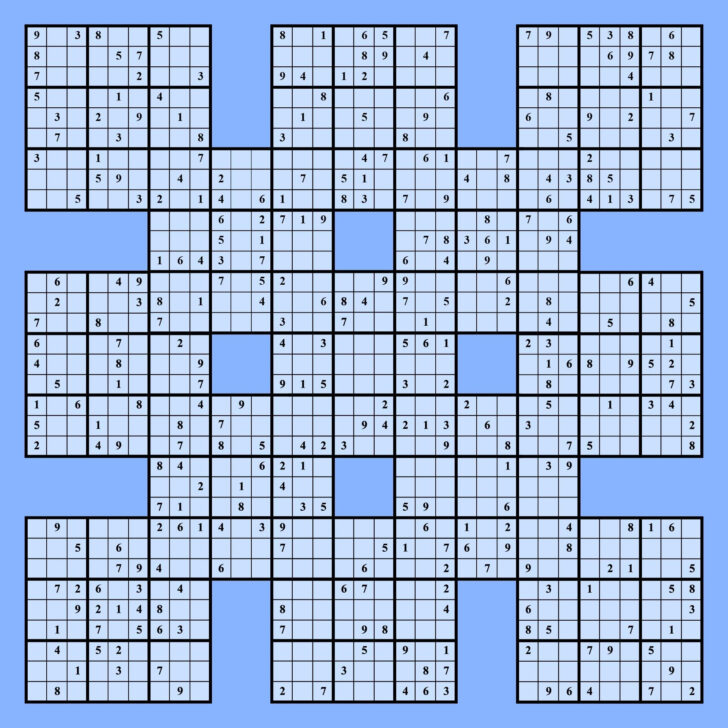 Free Printable Samurai Sudoku