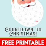 Santa Christmas Countdown Printable   Happiness Is Homemade Pertaining To Christmas Countdown Free Printable