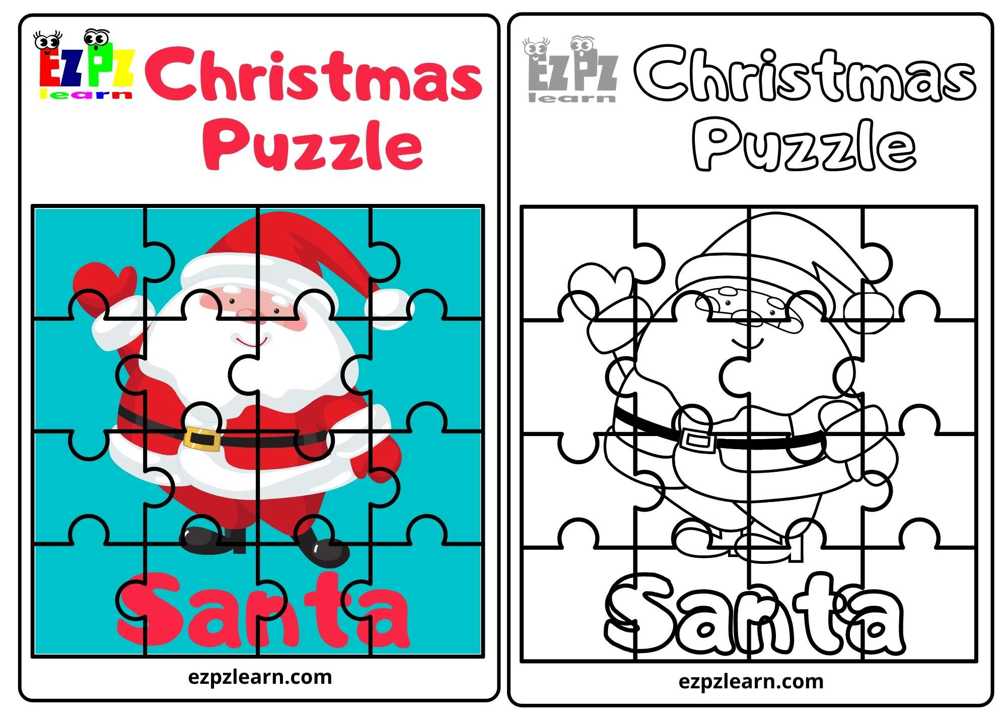 Santa Christmas Puzzle Hard - Ezpzlearn with regard to Free Printable Christmas Puzzle Games
