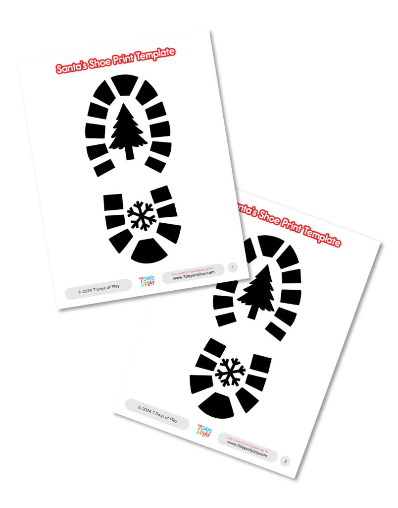 Santa&<h2>039;S Shoe Print Template Printable 7 Days Of Play Pertaining To Free Printable Shoe Print Template Santa&<h2>039;S Shoe Print Template Printable 7 Days Of Play Pertaining To Free Printable Shoe Print Template