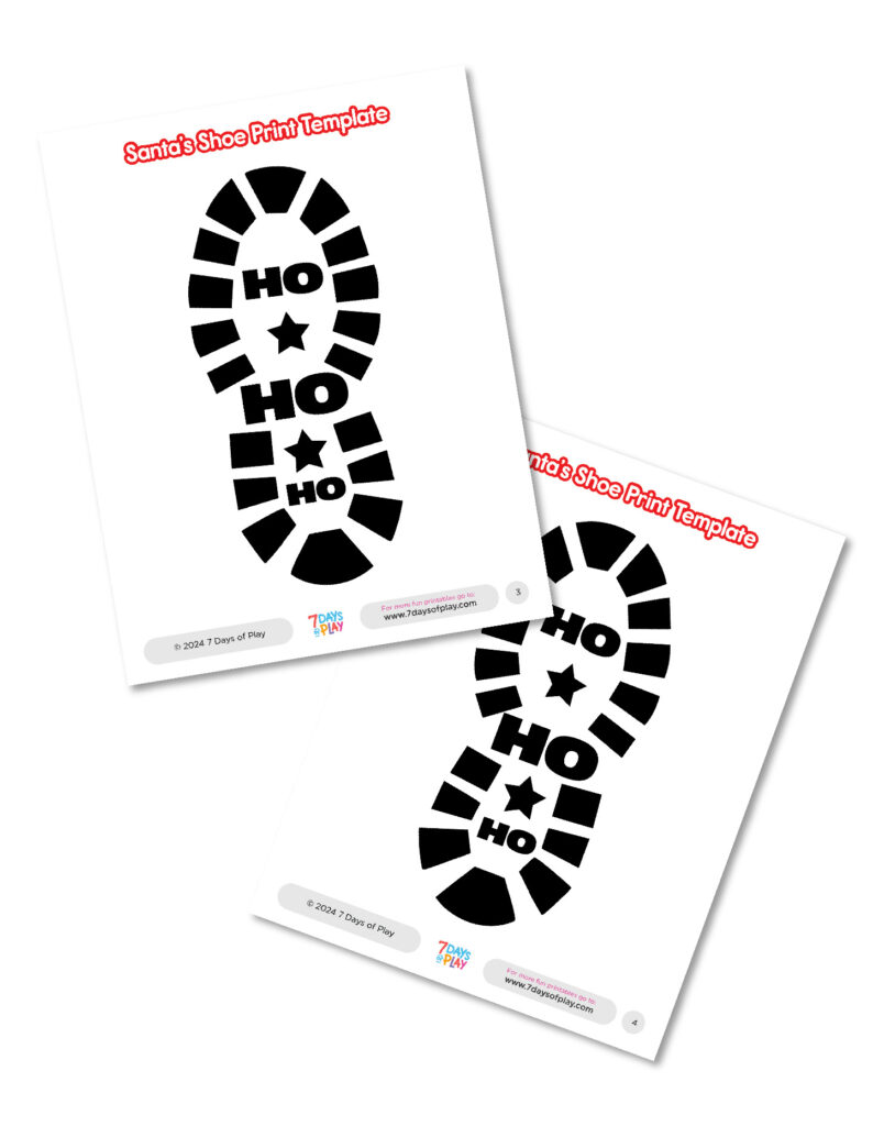 Santa&<h2>039;S Shoe Print Template Printable 7 Days Of Play With Regard To Free Printable Shoe Print Template Santa&<h2>039;S Shoe Print Template Printable 7 Days Of Play With Regard To Free Printable Shoe Print Template