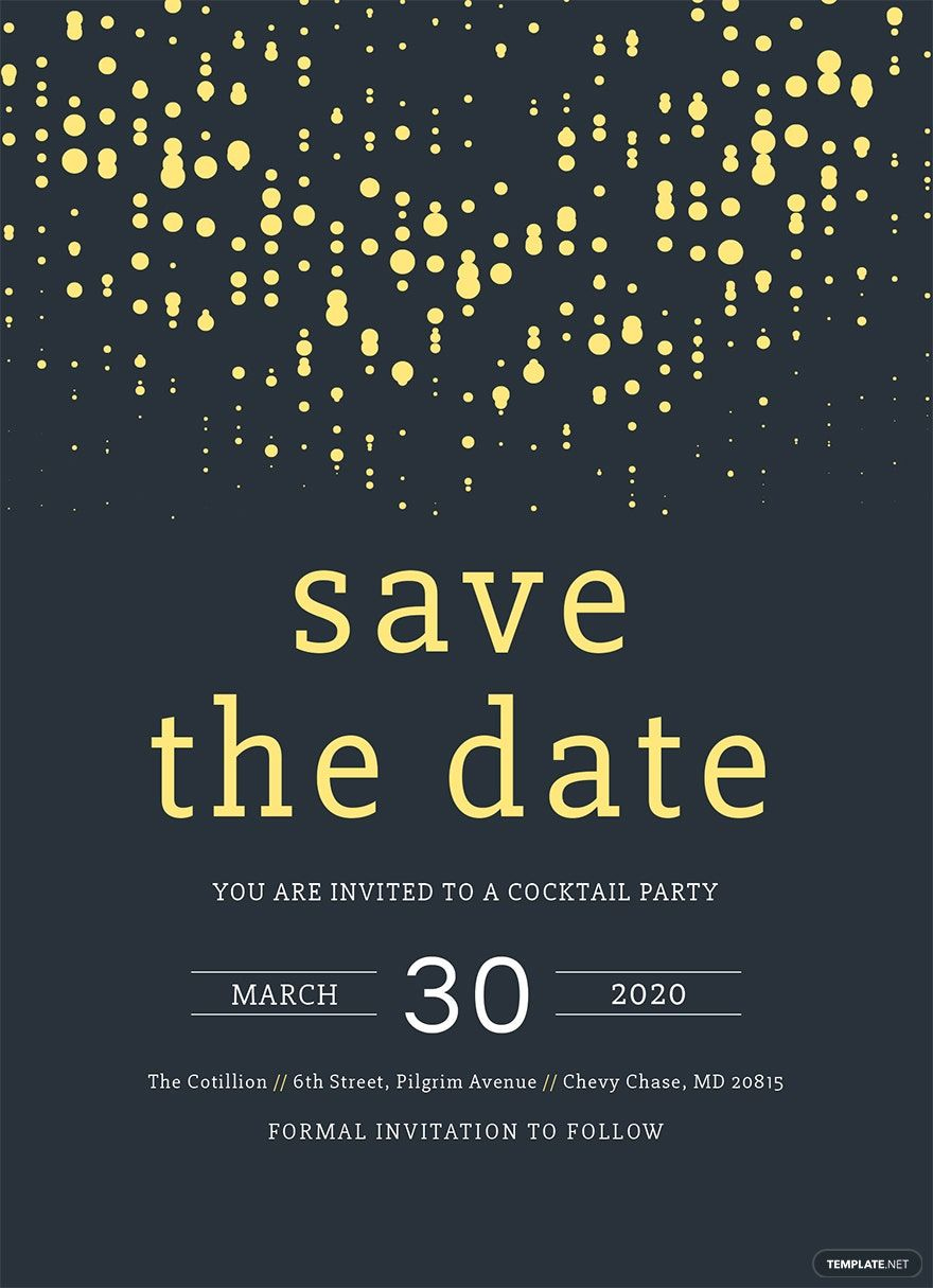 Save The Date Party Invitation Template In Publisher, Illustrator regarding Free Printable Save the Date Invitation Templates