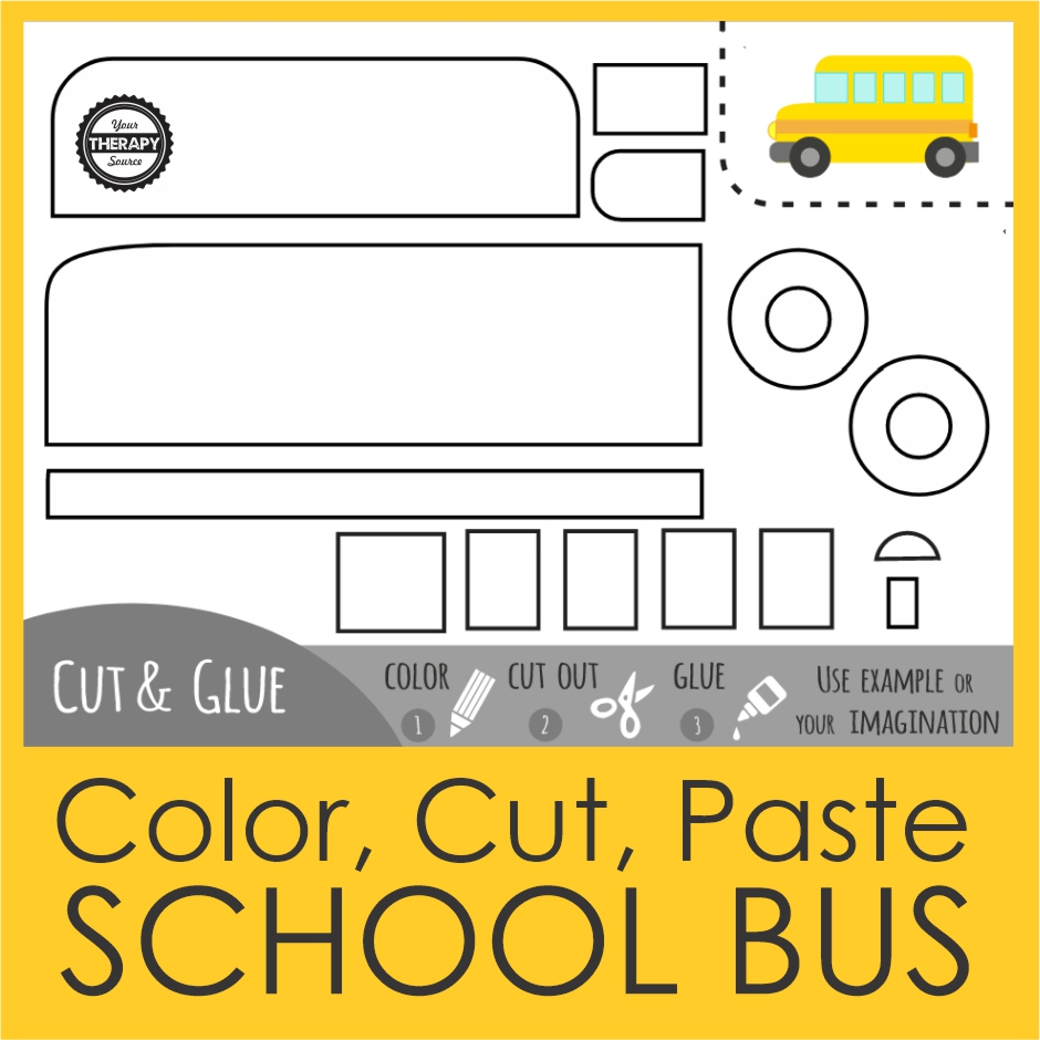 School Bus Craft - Free Printable - Your Therapy Source in Free Printable School Bus Template