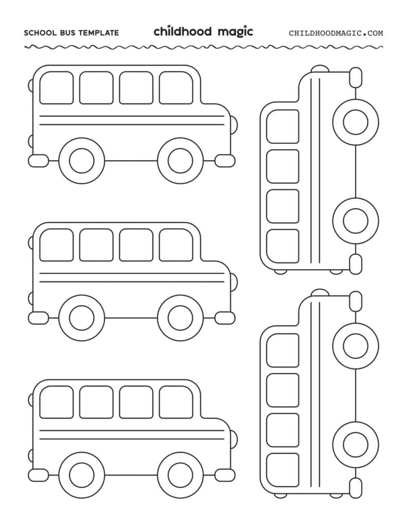 School Bus Template   With Free Printable School Bus Template