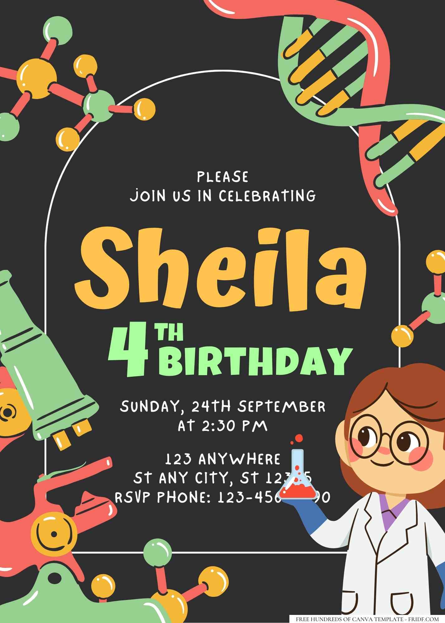 Science Lab Adventure Birthday Invitation Templates pertaining to Free Printable Science Birthday Party Invitations