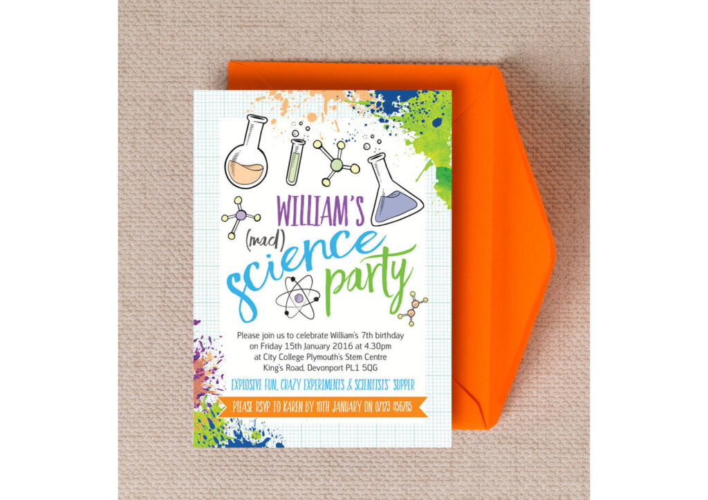 Science Party Invitation In Free Printable Science Birthday Party Invitations
