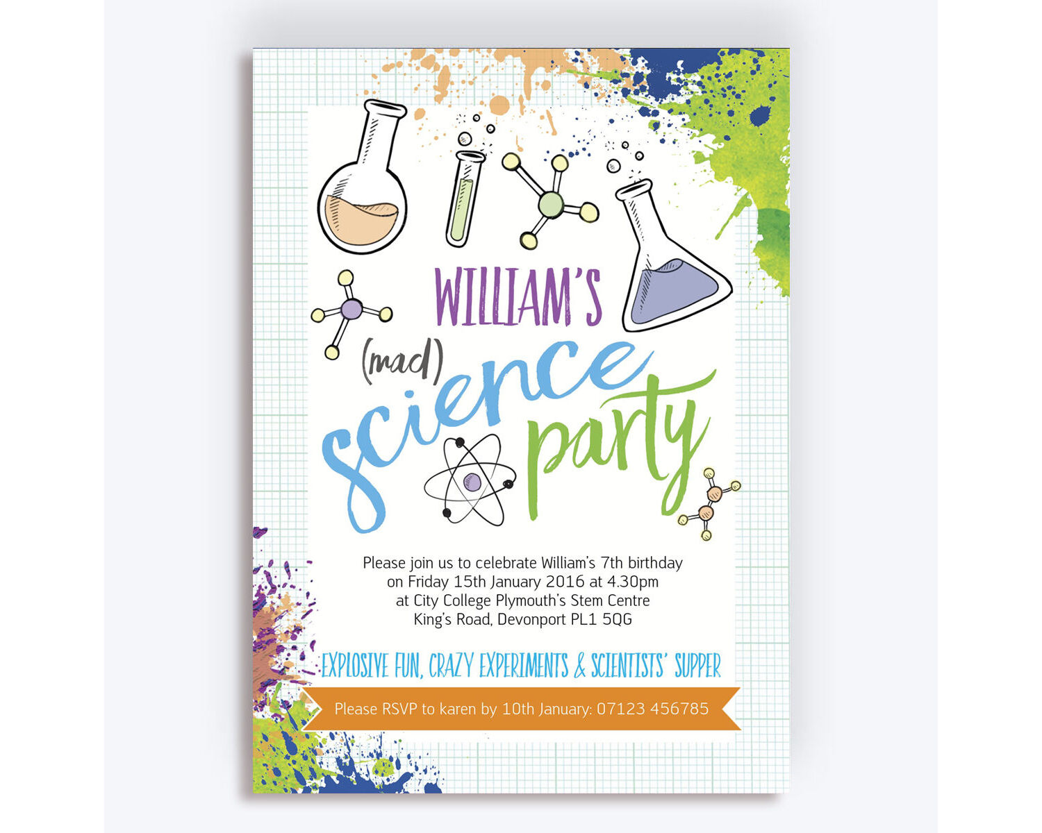 Science Party Invitation with regard to Free Printable Science Birthday Party Invitations