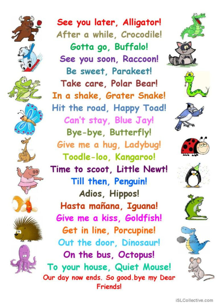 See You Later Alligator: English Esl Worksheets Pdf & Doc Throughout See You Later Alligator Free Printable See You Later Alligator: English Esl Worksheets Pdf & Doc Throughout See You Later Alligator Free Printable