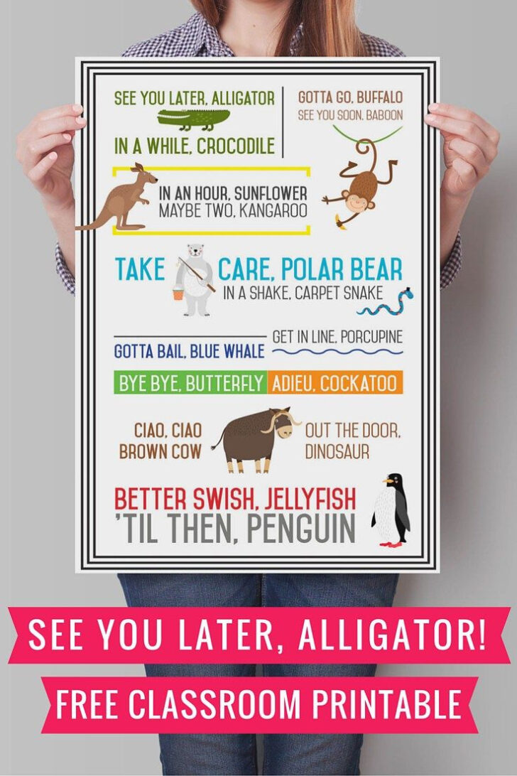 See You Later Alligator Free Printable